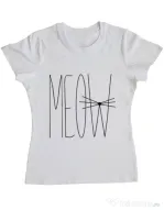 Tricou ADLER dama I am a cat Alb