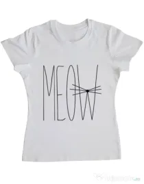 Tricou ADLER dama I am a cat Alb