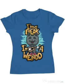 Tricou ADLER dama I am a freak Albastru azuriu