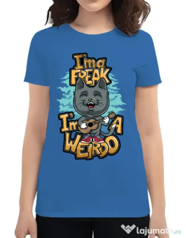 Tricou ADLER dama I am a freak Albastru azuriu