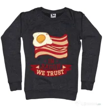 Bluza ADLER dama In bacon we trust Negru melanj