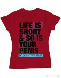 Tricou ADLER dama Life is short Rosu