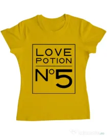 Tricou ADLER dama Love potion Galben