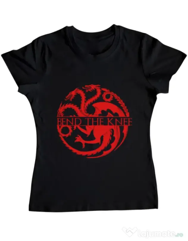 Tricou ADLER dama Bend the knee Negru