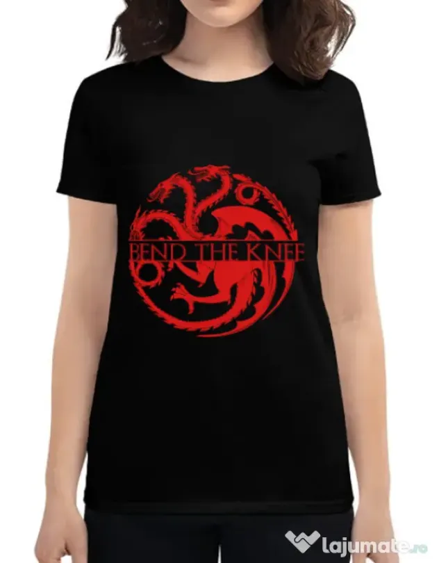 Tricou ADLER dama Bend the knee Negru