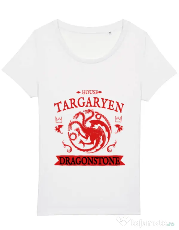 Tricou STANLEY STELLA dama House Targaryen Alb