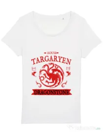 Tricou STANLEY STELLA dama House Targaryen Alb