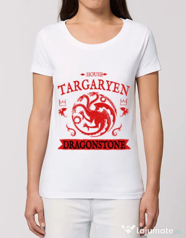 Tricou STANLEY STELLA dama House Targaryen Alb