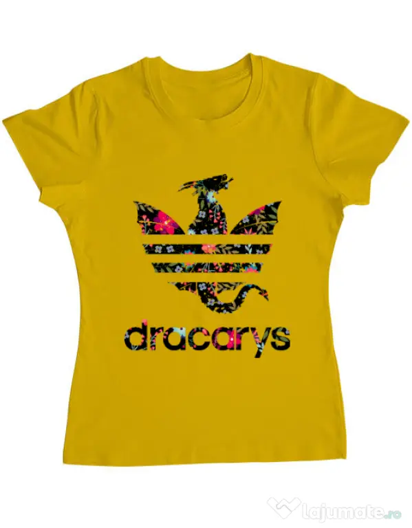 Tricou ADLER dama Flower dracarys Galben