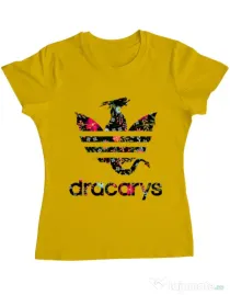 Tricou ADLER dama Flower dracarys Galben
