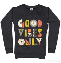 Bluza ADLER dama Good vibes only Negru melanj