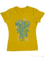 Tricou ADLER dama The mountain is calling, I must go! Galben