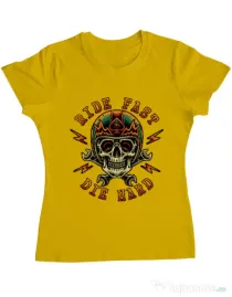 Tricou ADLER dama Bad rider Galben