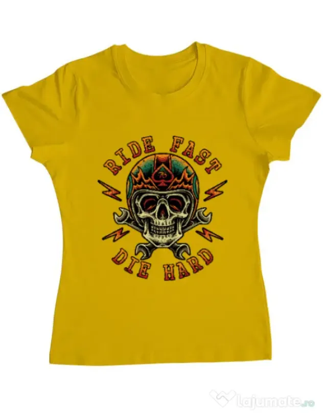 Tricou ADLER dama Bad rider Galben