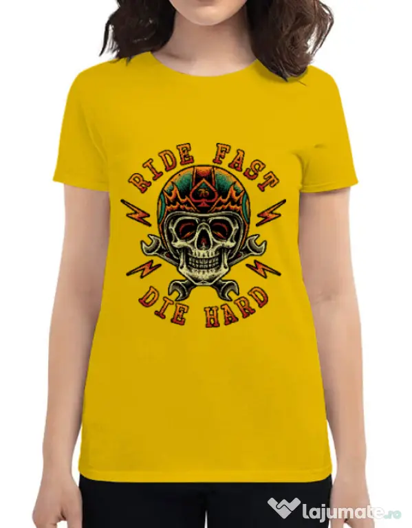 Tricou ADLER dama Bad rider Galben
