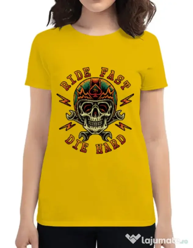 Tricou ADLER dama Bad rider Galben