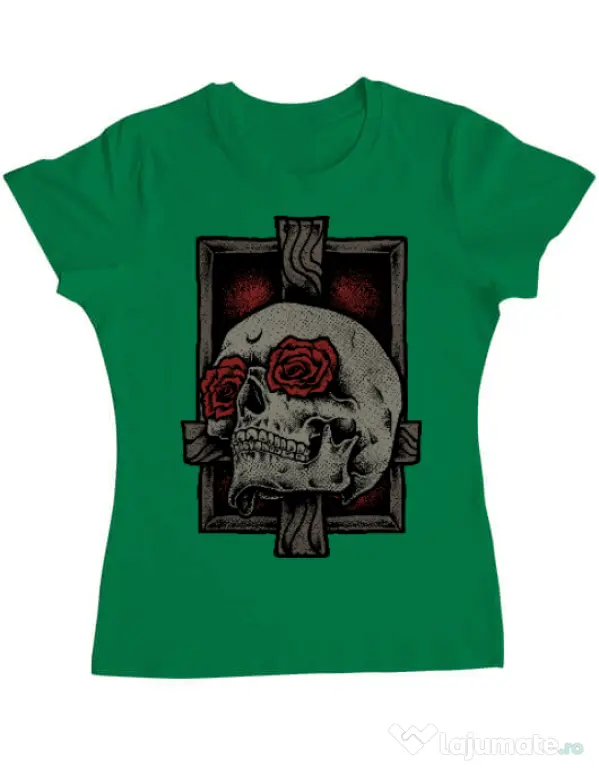 Tricou ADLER dama Skullcross Verde mediu