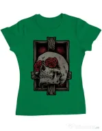 Tricou ADLER dama Skullcross Verde mediu