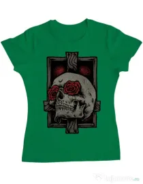 Tricou ADLER dama Skullcross Verde mediu