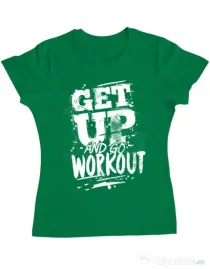 Tricou ADLER dama Get up and go workout Verde mediu