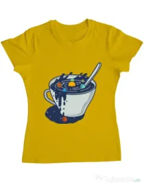 Tricou ADLER dama Galaxy mug Galben