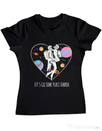 Tricou ADLER dama Space love Negru