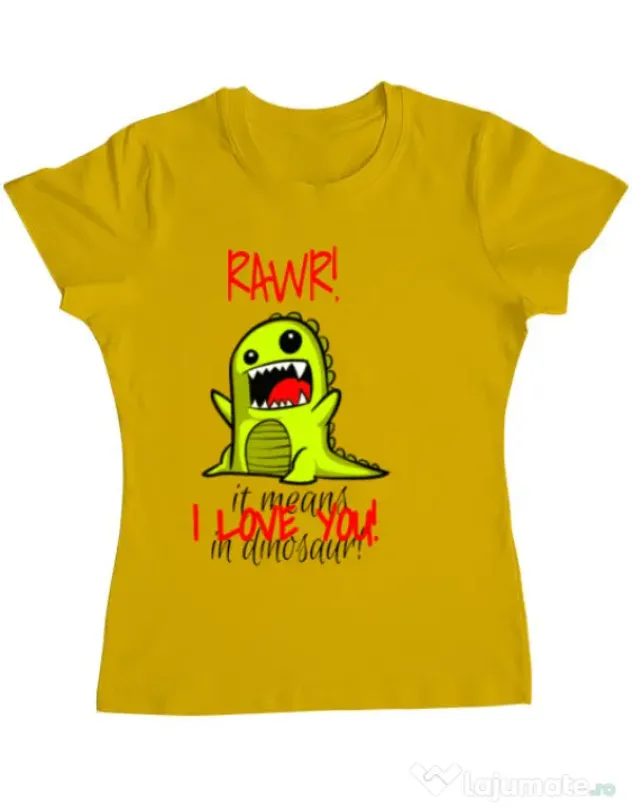 Tricou ADLER dama Rawr Galben