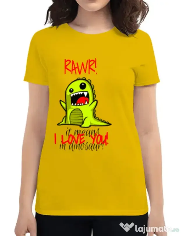 Tricou ADLER dama Rawr Galben