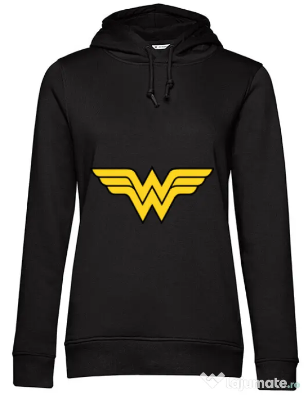 Hoodie dama cu gluga Wonder woman Negru