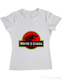 Tricou ADLER dama Jurassic winter Alb