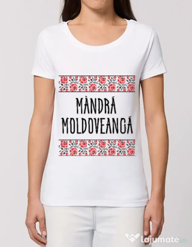Tricou STANLEY STELLA dama Mandra moldoveanca Alb