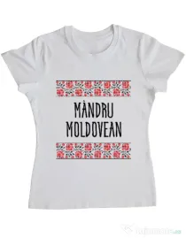 Tricou ADLER dama Mandru moldovean Alb