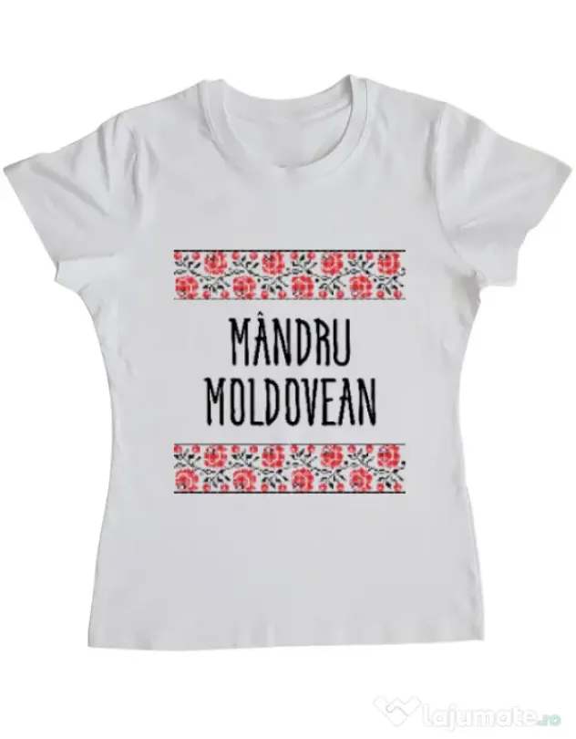 Tricou ADLER dama Mandru moldovean Alb