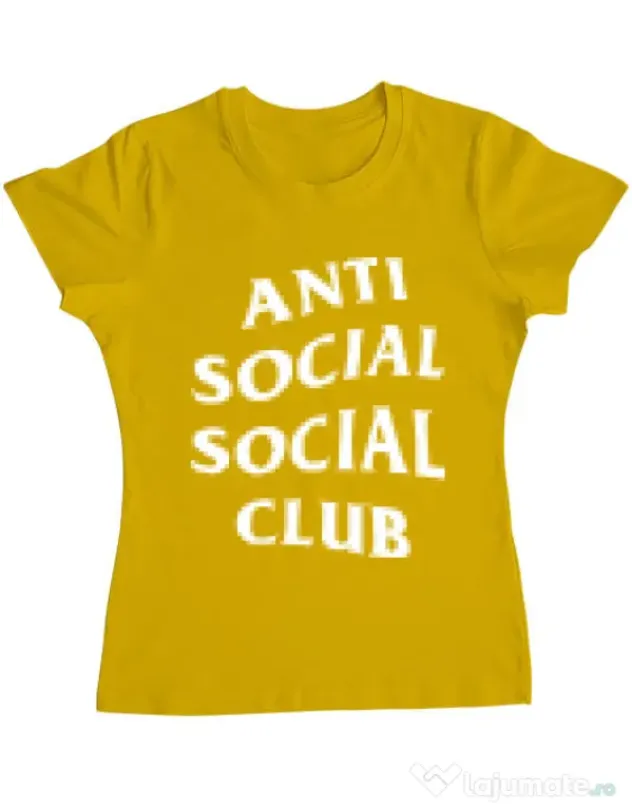 Tricou ADLER dama Anti social Galben