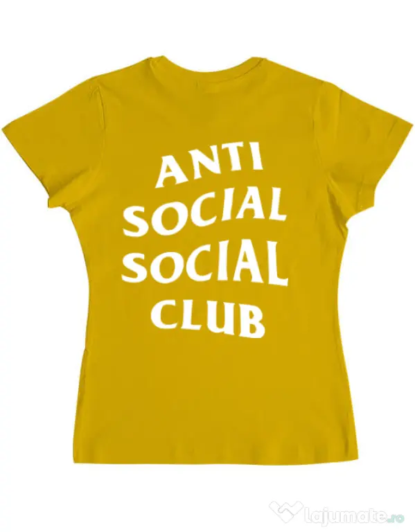 Tricou ADLER dama Anti social Galben
