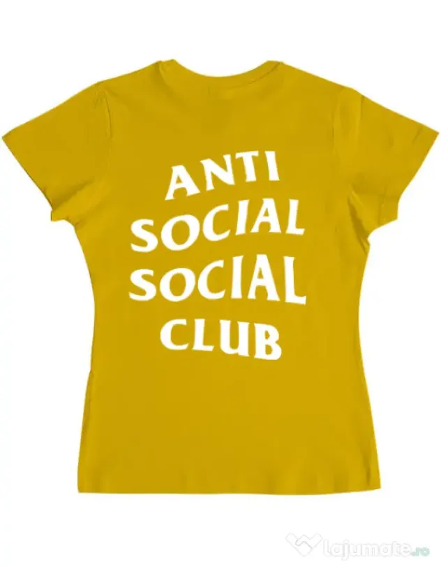 Tricou ADLER dama Anti social Galben