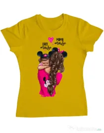Tricou ADLER dama Mama and baby Mouse Galben