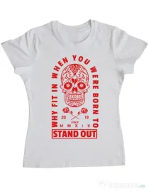 Tricou ADLER dama Born to stand out Alb