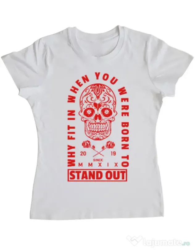 Tricou ADLER dama Born to stand out Alb