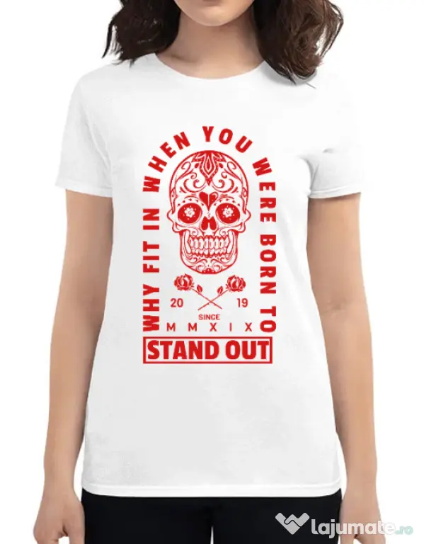 Tricou ADLER dama Born to stand out Alb
