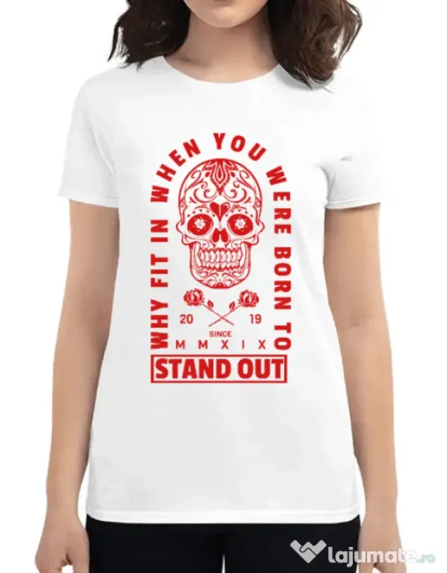 Tricou ADLER dama Born to stand out Alb