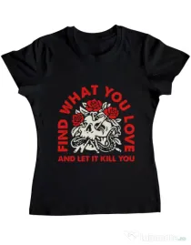 Tricou ADLER dama Find what you love Negru