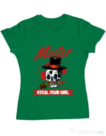 Tricou ADLER dama Mr. steal your girl Verde mediu