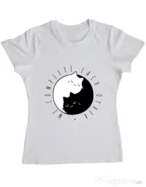 Tricou ADLER dama We complete each other Alb
