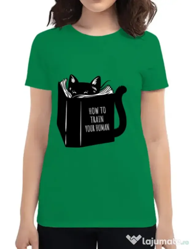 Tricou ADLER dama How to train your human Verde mediu