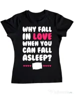 Tricou ADLER dama Why fall in love Negru