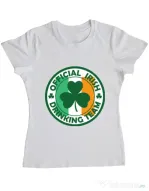 Tricou ADLER dama Irish Drinking Team Alb