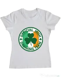 Tricou ADLER dama Irish Drinking Team Alb