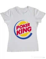 Tricou ADLER dama Poker King Alb