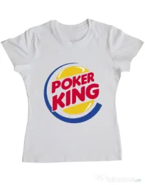 Tricou ADLER dama Poker King Alb